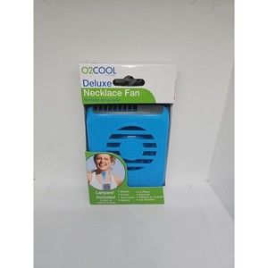 Personal Neck Fan O2COOL Light Blue Battery Powered Deluxe Necklace - NEW